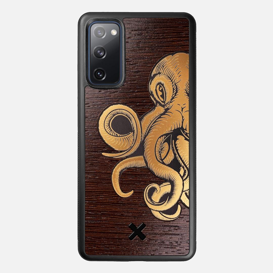 Kraken 2 Case for the Samsung Galaxy S20 FE featuring an Engraved Gold and Wenge Wood backer with the Keyway X Mark#Phone Model_Galaxy S20 FE