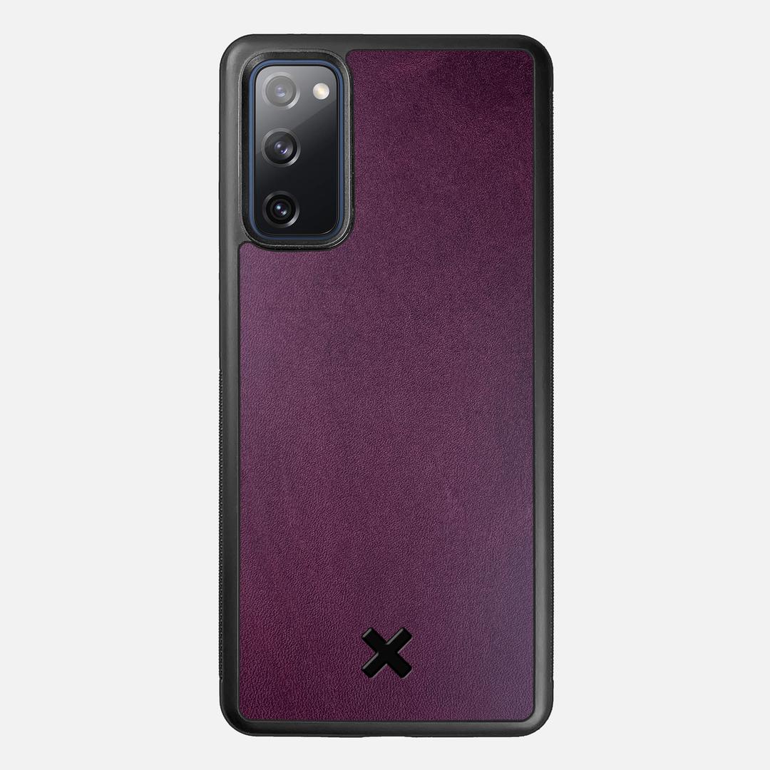 Plum Leather Case for the Samsung Galaxy S20 FE featuring a Genuine Leather backer with the Keyway X Mark#Phone Model_Galaxy S20 FE