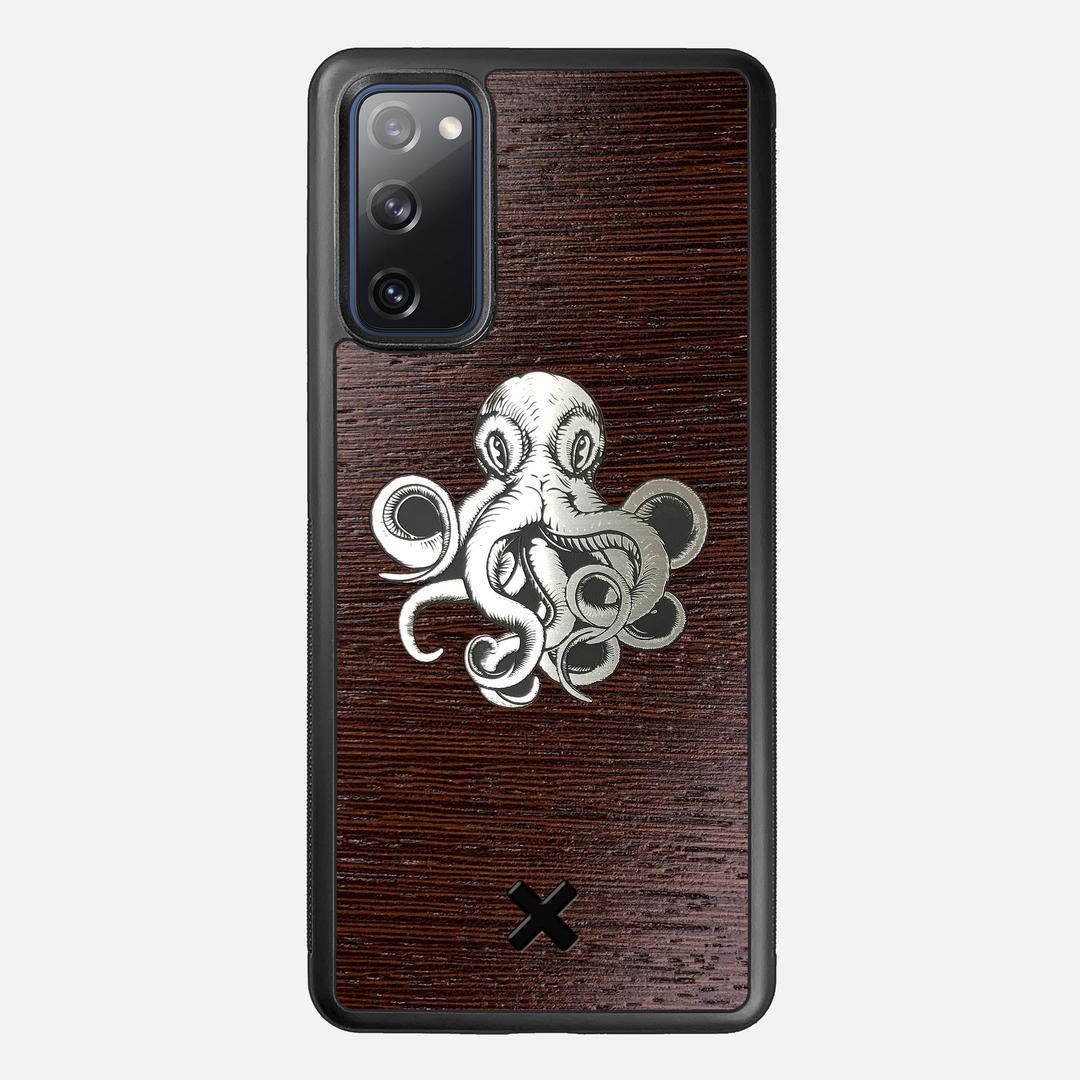 Prize Kraken Case for the Samsung Galaxy S20 FE featuring an Engraved Silver and Wenge Wood backer with the Keyway X Mark#Phone Model_Galaxy S20 FE