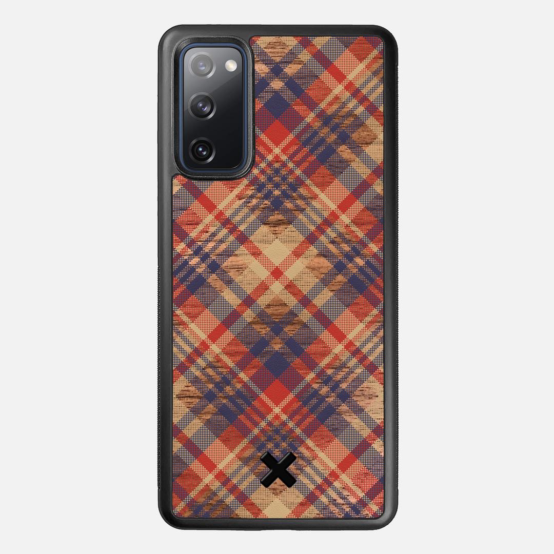 Tartan Case for the Samsung Galaxy S20 FE featuring a UV Printed Walnut Wood backer with the Keyway X Mark#Phone Model_Galaxy S20 FE