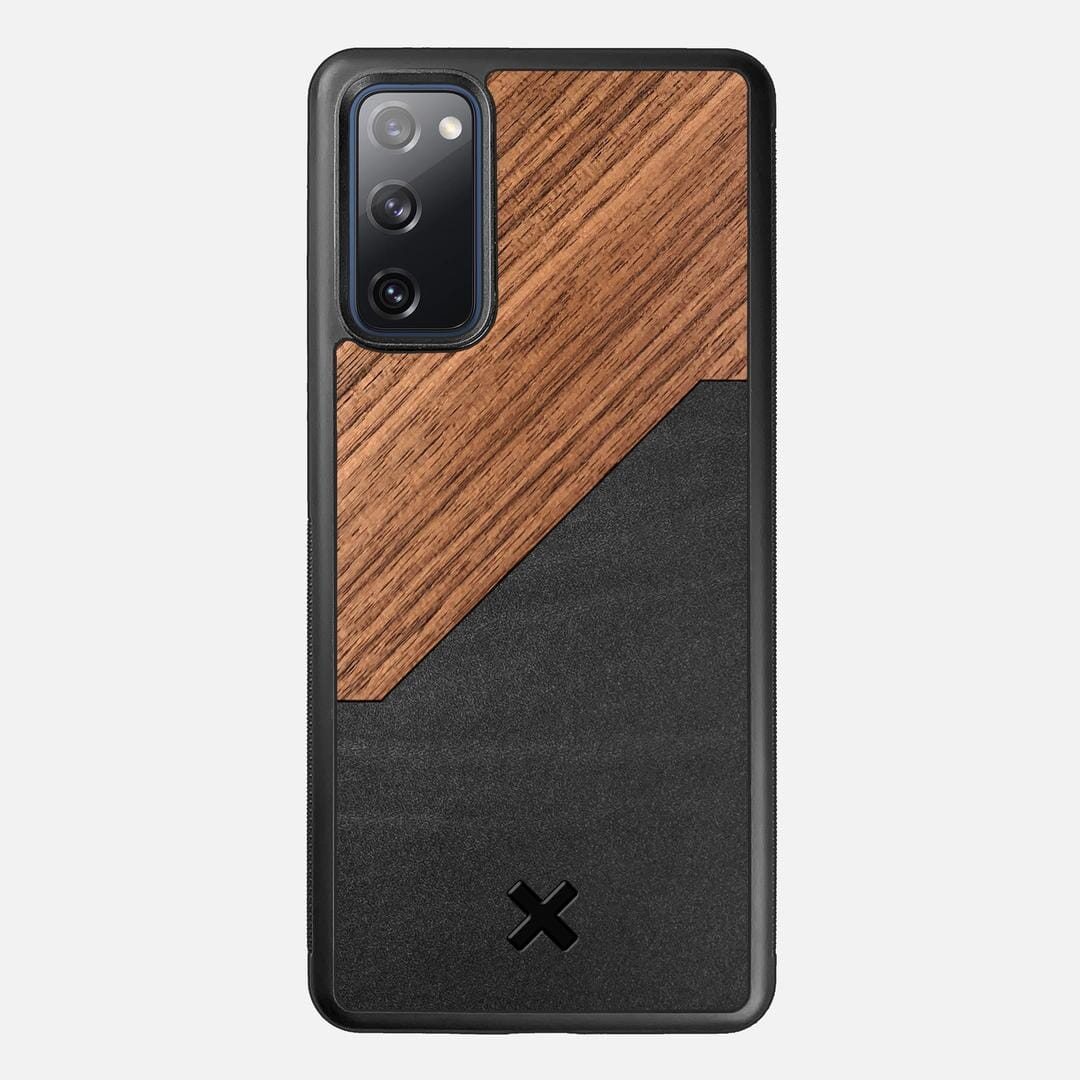 Walnut Rift Case for the Samsung Galaxy S20 FE featuring a Genuine Leather and Walnut Wood backer with the Keyway X Mark#Phone Model_Galaxy S20 FE