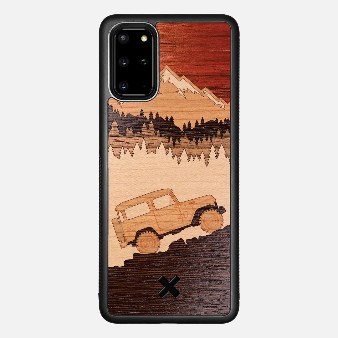 Off-Road Case for the Samsung Galaxy S20 Plus featuring a Padauk, Cherry, Maple, and Walnut Wood backer with the Keyway X Mark#Phone Model_Galaxy S20 Plus