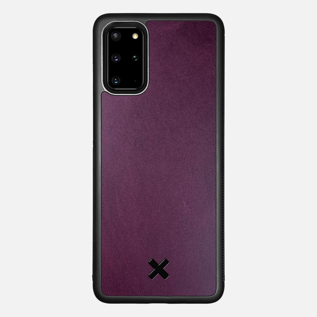 Plum Leather Case for the Samsung Galaxy S20 Plus featuring a Genuine Leather backer with the Keyway X Mark#Phone Model_Galaxy S20 Plus