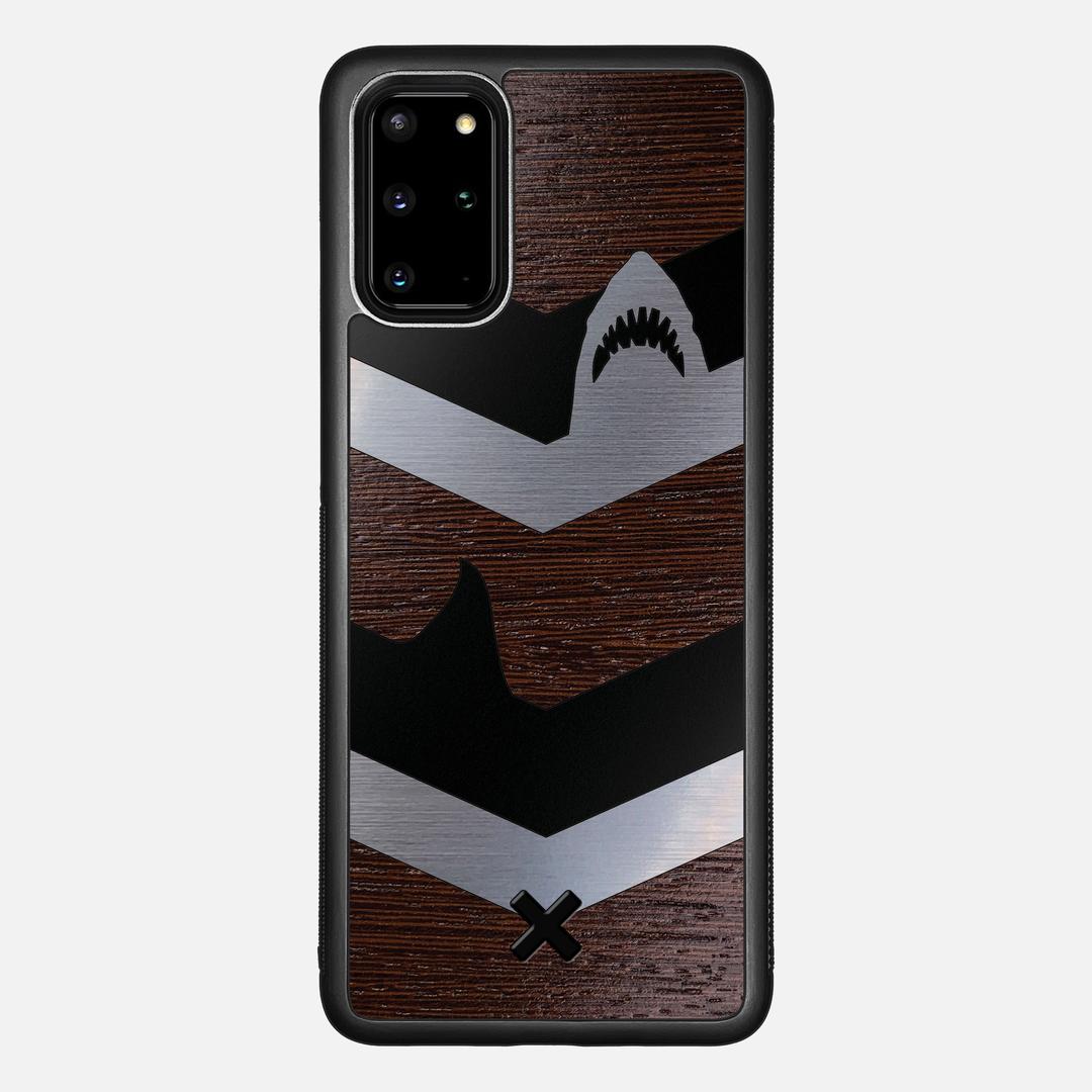 Shark Chevron Case for the Samsung Galaxy S20 Plus featuring an Engraved Silver and Wenge Wood backer with the Keyway X Mark#Phone Model_Galaxy S20 Plus