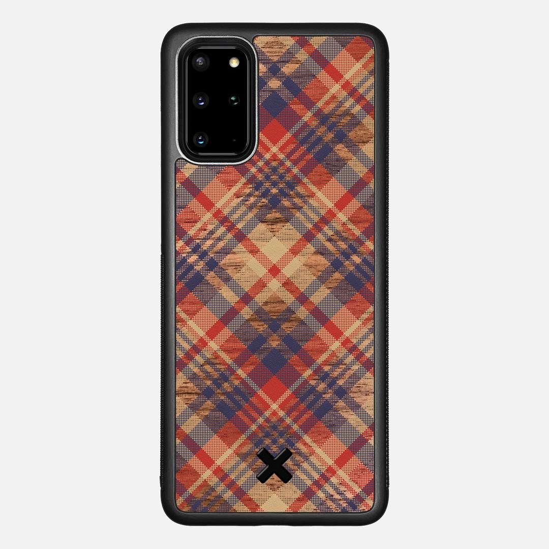Tartan Case for the Samsung Galaxy S20 Plus featuring a UV Printed Walnut Wood backer with the Keyway X Mark#Phone Model_Galaxy S20 Plus