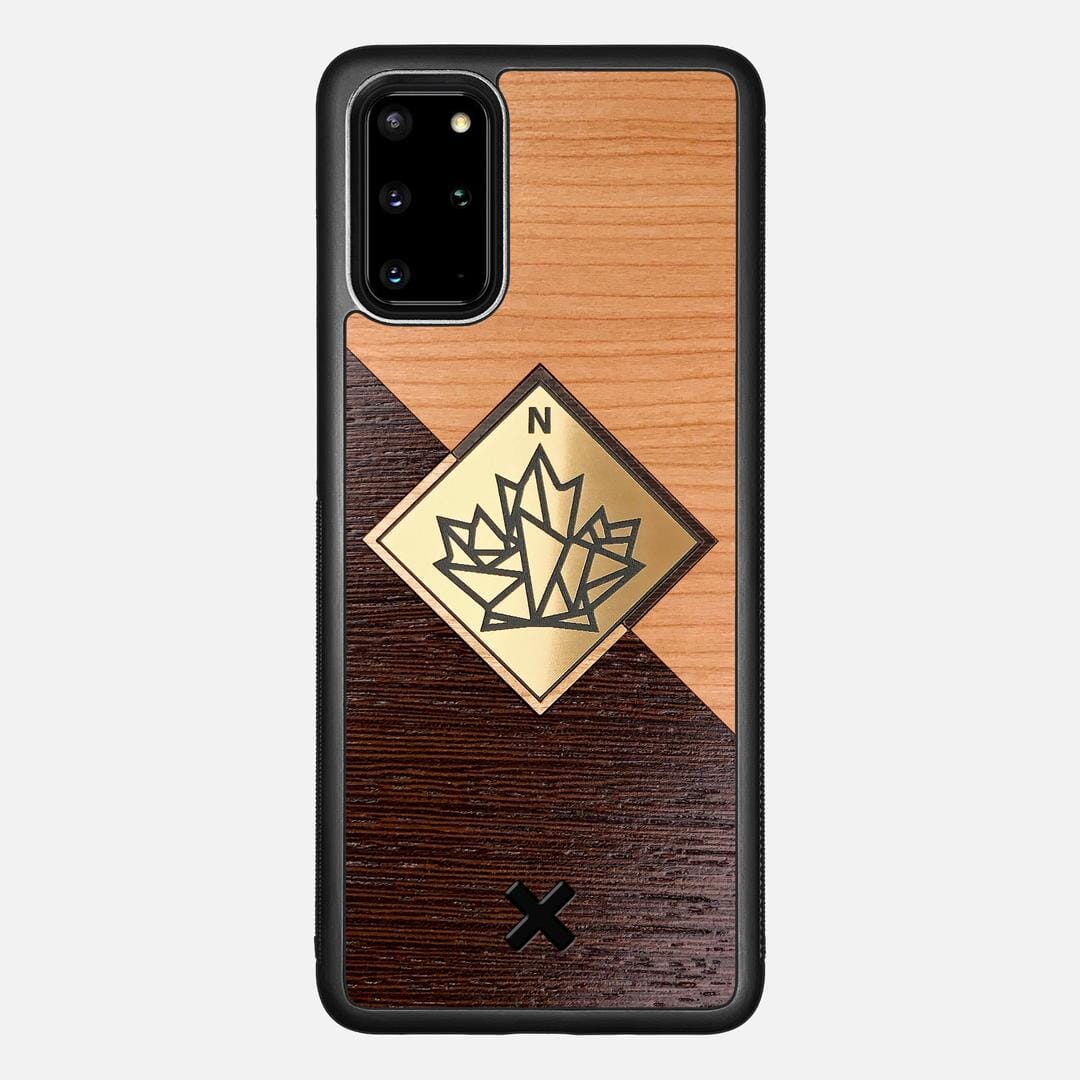 True North Case for the Samsung Galaxy S20 Plus featuring an Engraved Gold, Cherry, and Wenge Wood backer with the Keyway X Mark#Phone Model_Galaxy S20 Plus