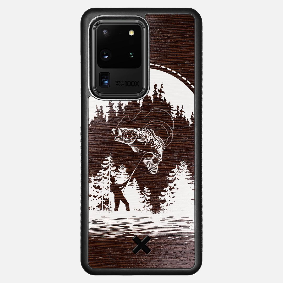 Angler Case for the Samsung Galaxy S20 Ultra featuring a UV Print and Wenge Wood backer with the Keyway X Mark#Phone Model_Galaxy S20 Ultra