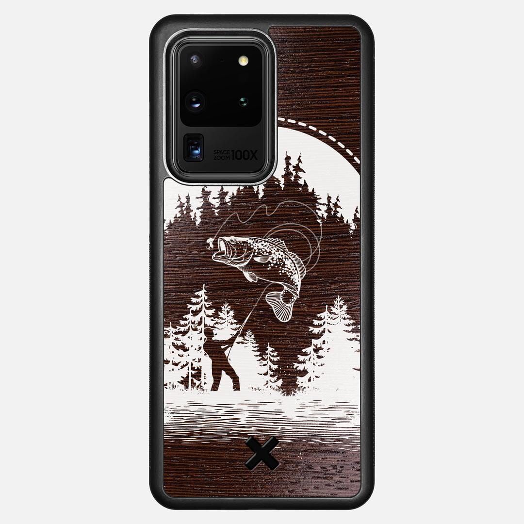 Angler Case for the Samsung Galaxy S20 Ultra featuring a UV Print and Wenge Wood backer with the Keyway X Mark#Phone Model_Galaxy S20 Ultra