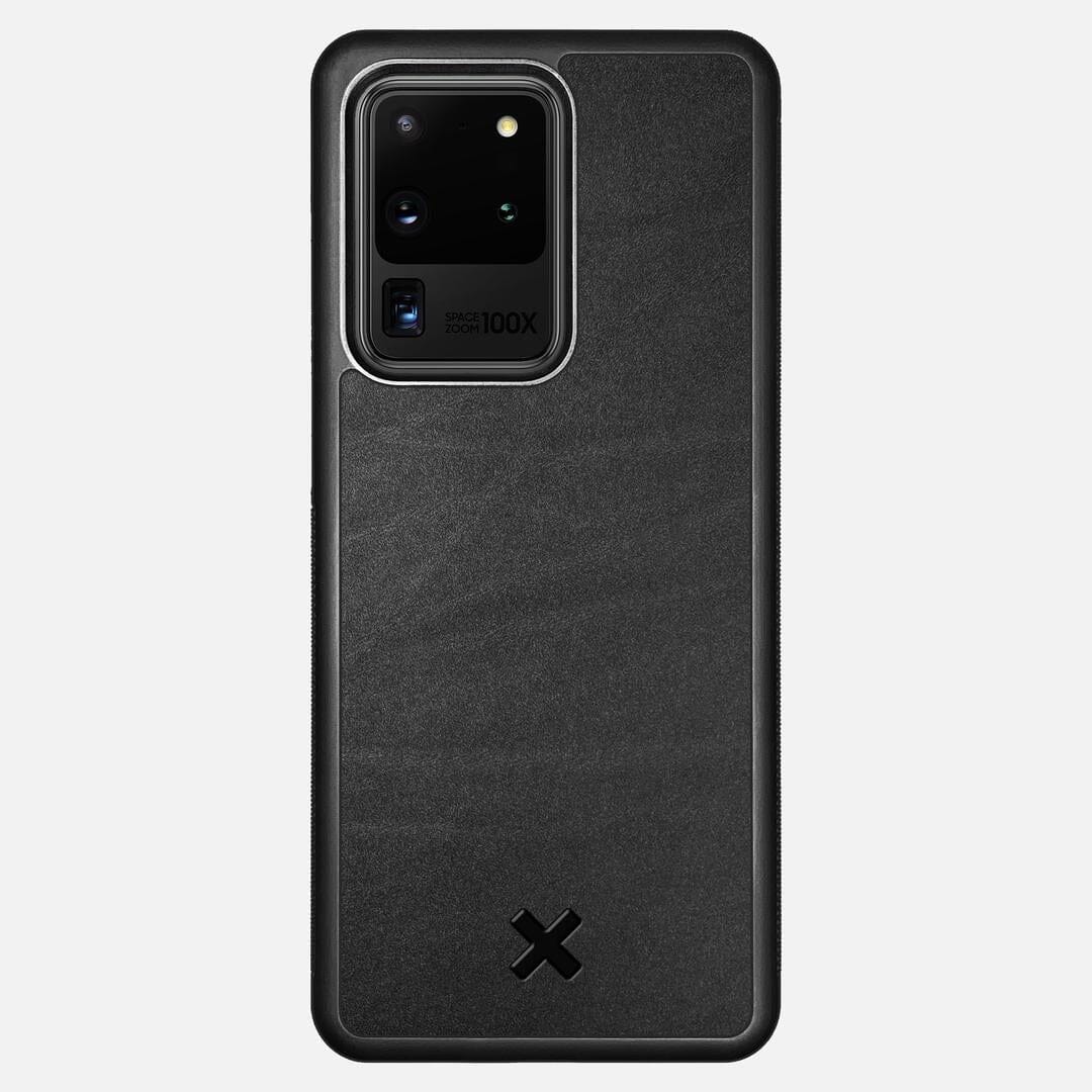 Charcoal Leather Case for the Samsung Galaxy S20 Ultra featuring a Genuine Leather backer with the Keyway X Mark#Phone Model_Galaxy S20 Ultra