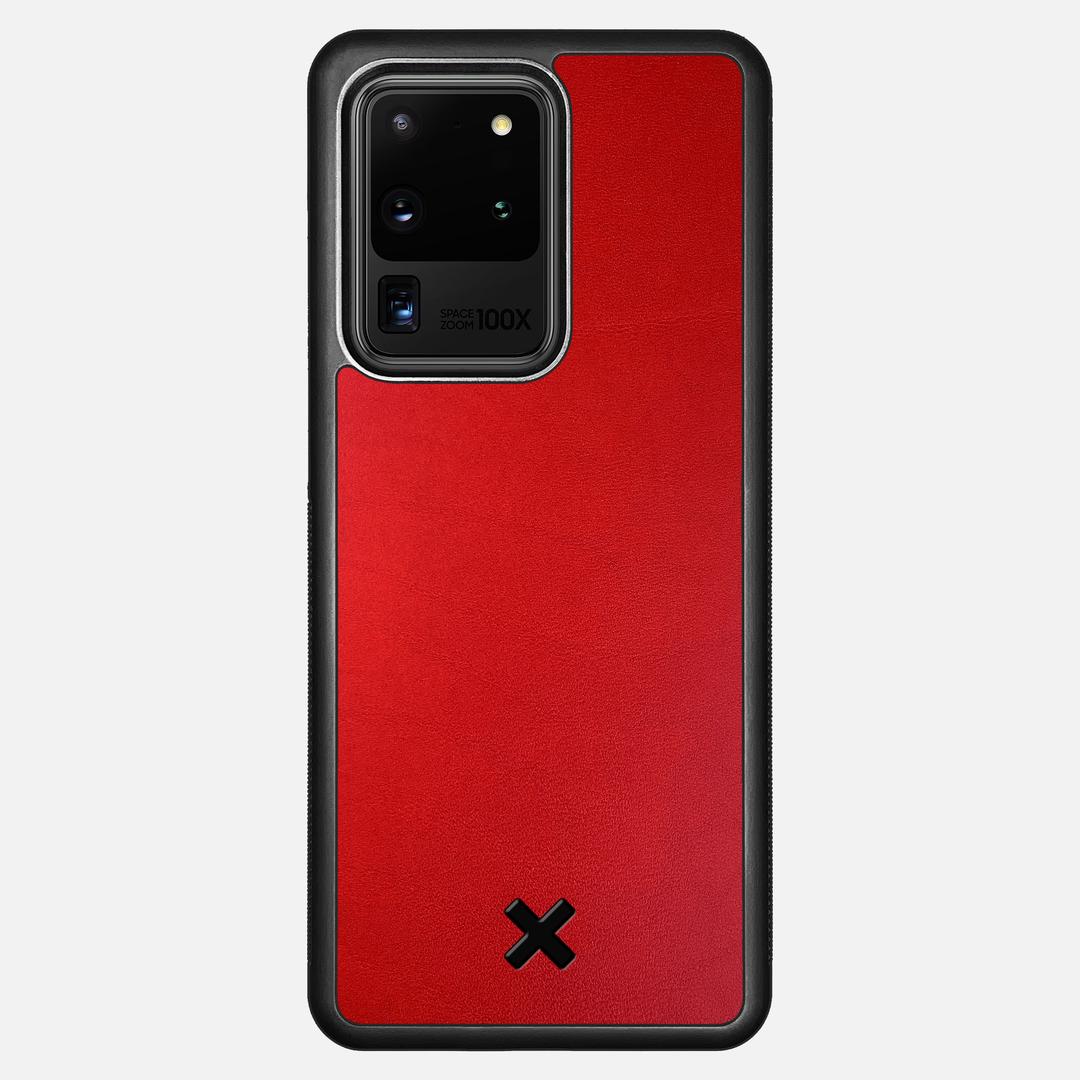 Crimson Leather Case for the Samsung Galaxy S20 Ultra featuring a Genuine Leather backer with the Keyway X Mark#Phone Model_Galaxy S20 Ultra