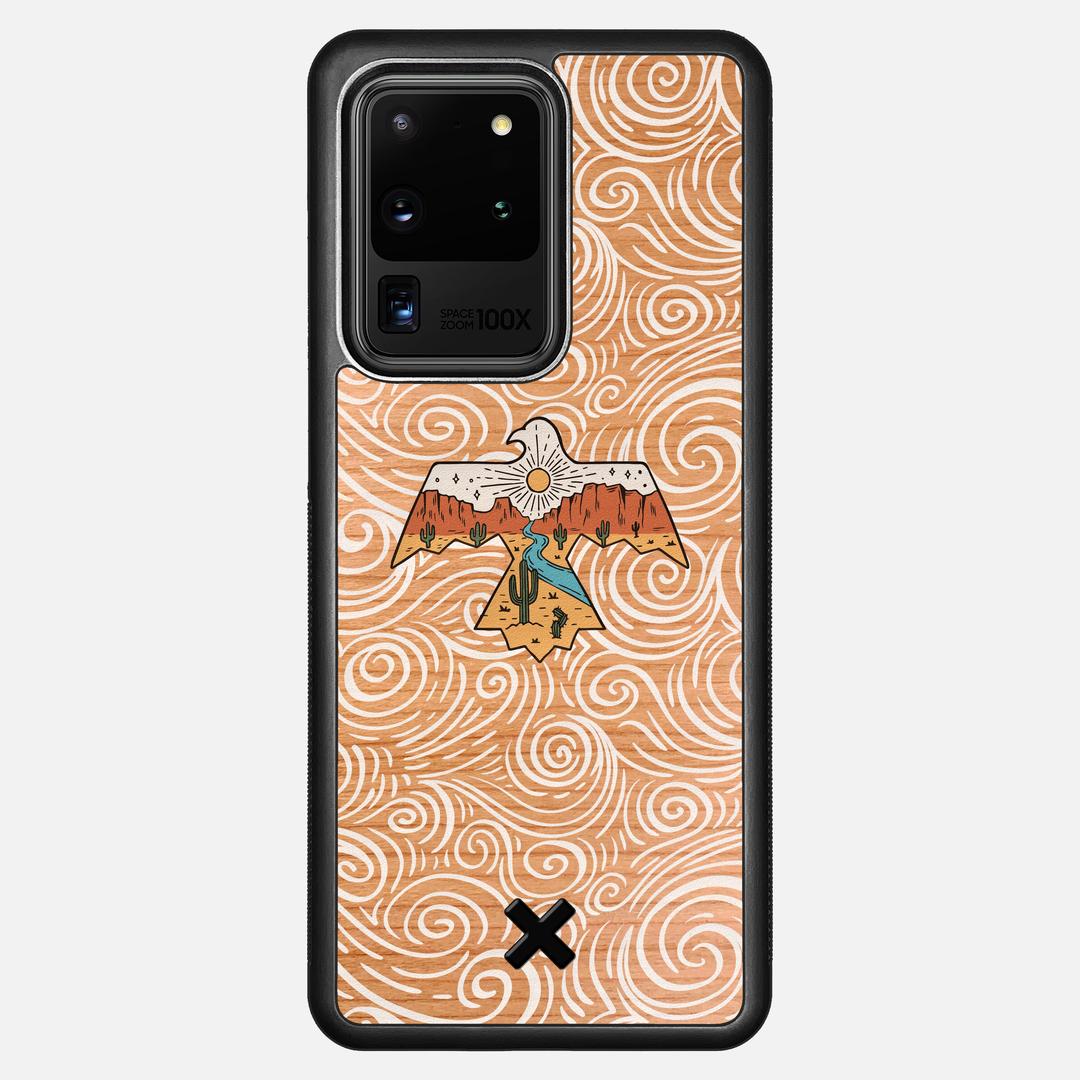 Eagle Case for the Samsung Galaxy S20 Ultra featuring a UV Printed Cherry Wood backer with the Keyway X Mark#Phone Model_Galaxy S20 Ultra