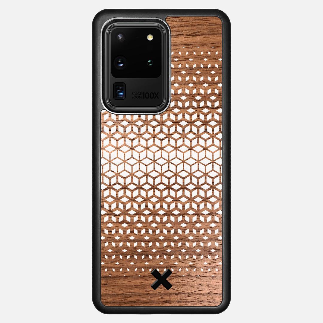 Geo Case for the Samsung Galaxy S20 Ultra featuring a UV Printed Walnut Wood backer with the Keyway X Mark#Phone Model_Galaxy S20 Ultra