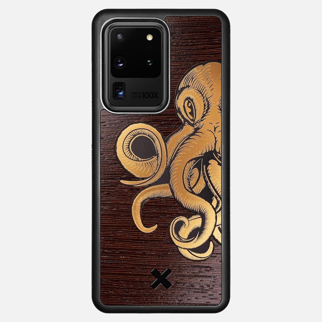 Kraken 2 Case for the Samsung Galaxy S20 Ultra featuring an Engraved Gold and Wenge Wood backer with the Keyway X Mark#Phone Model_Galaxy S20 Ultra