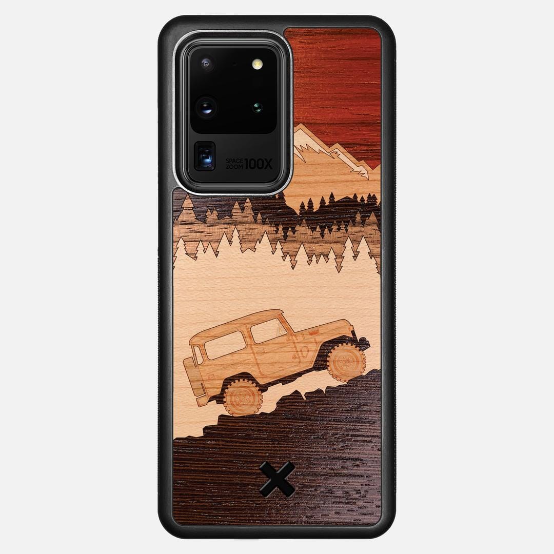 Off-Road Case for the Samsung Galaxy S20 Ultra featuring a Padauk, Cherry, Maple, and Walnut Wood backer with the Keyway X Mark#Phone Model_Galaxy S20 Ultra