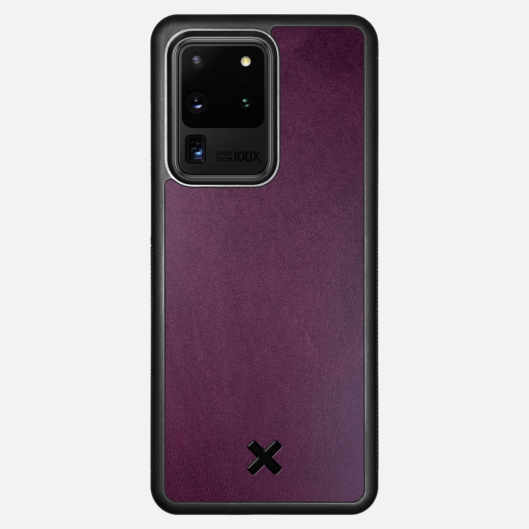 Plum Leather Case for the Samsung Galaxy S20 Ultra featuring a Genuine Leather backer with the Keyway X Mark#Phone Model_Galaxy S20 Ultra