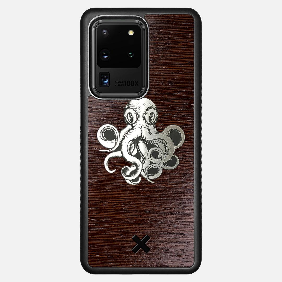 Prize Kraken Case for the Samsung Galaxy S20 Ultra featuring an Engraved Silver and Wenge Wood backer with the Keyway X Mark#Phone Model_Galaxy S20 Ultra