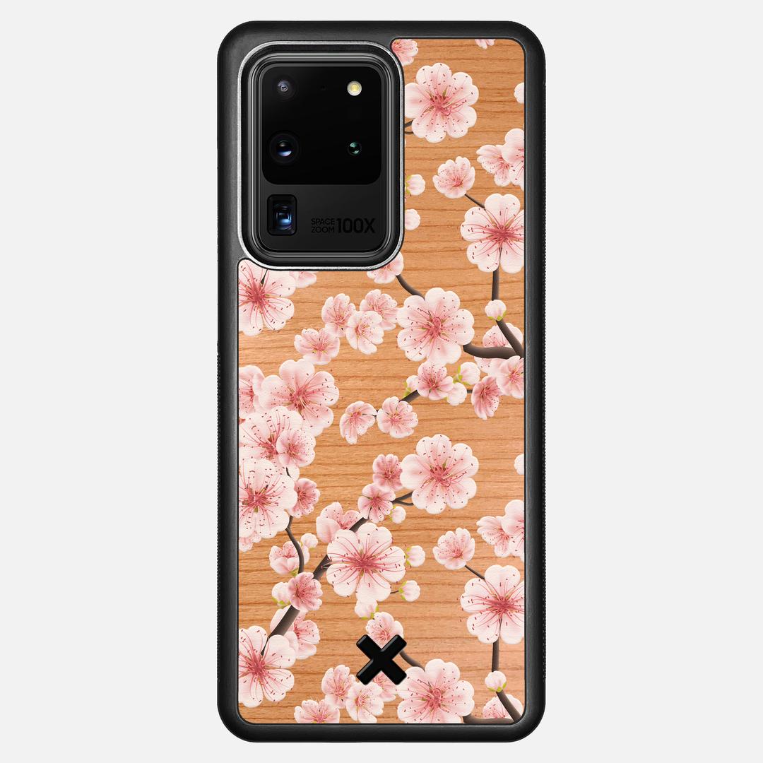Sakura Case for the Samsung Galaxy S20 Ultra featuring a UV Printed Cherry Wood backer with the Keyway X Mark#Phone Model_Galaxy S20 Ultra