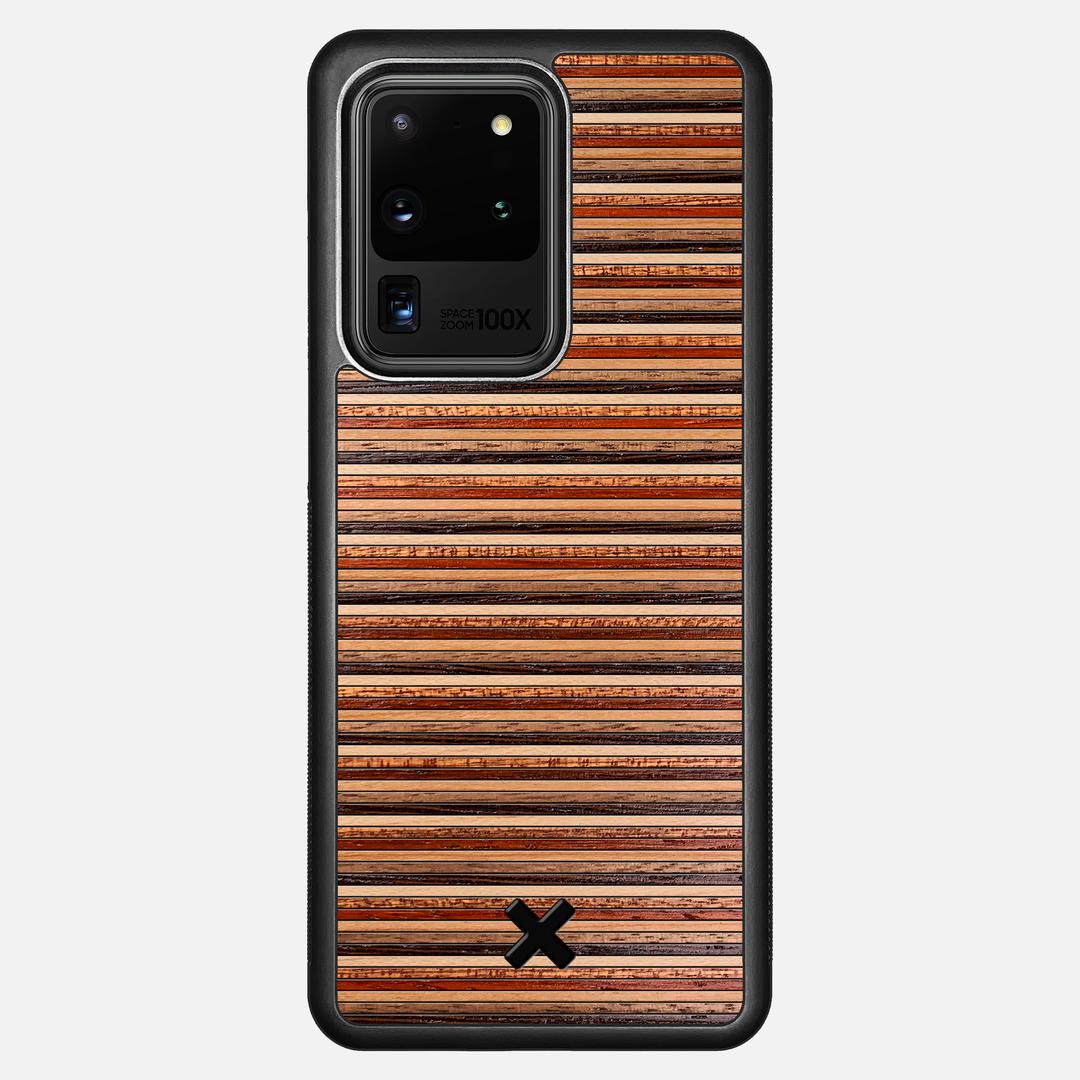 Strata Case for the Samsung Galaxy S20 Ultra featuring a Maple, Sapele, Padauk, Cherry, Walnut, and Wenge Wood backer with the Keyway X Mark#Phone Model_Galaxy S20 Ultra
