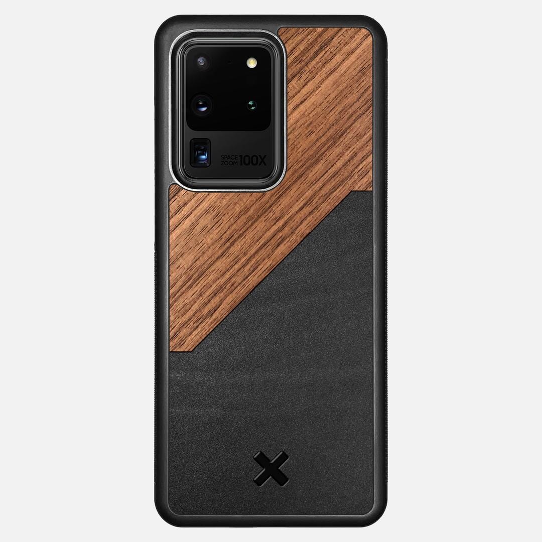 Walnut Rift Case for the Samsung Galaxy S20 Ultra featuring a Genuine Leather and Walnut Wood backer with the Keyway X Mark#Phone Model_Galaxy S20 Ultra
