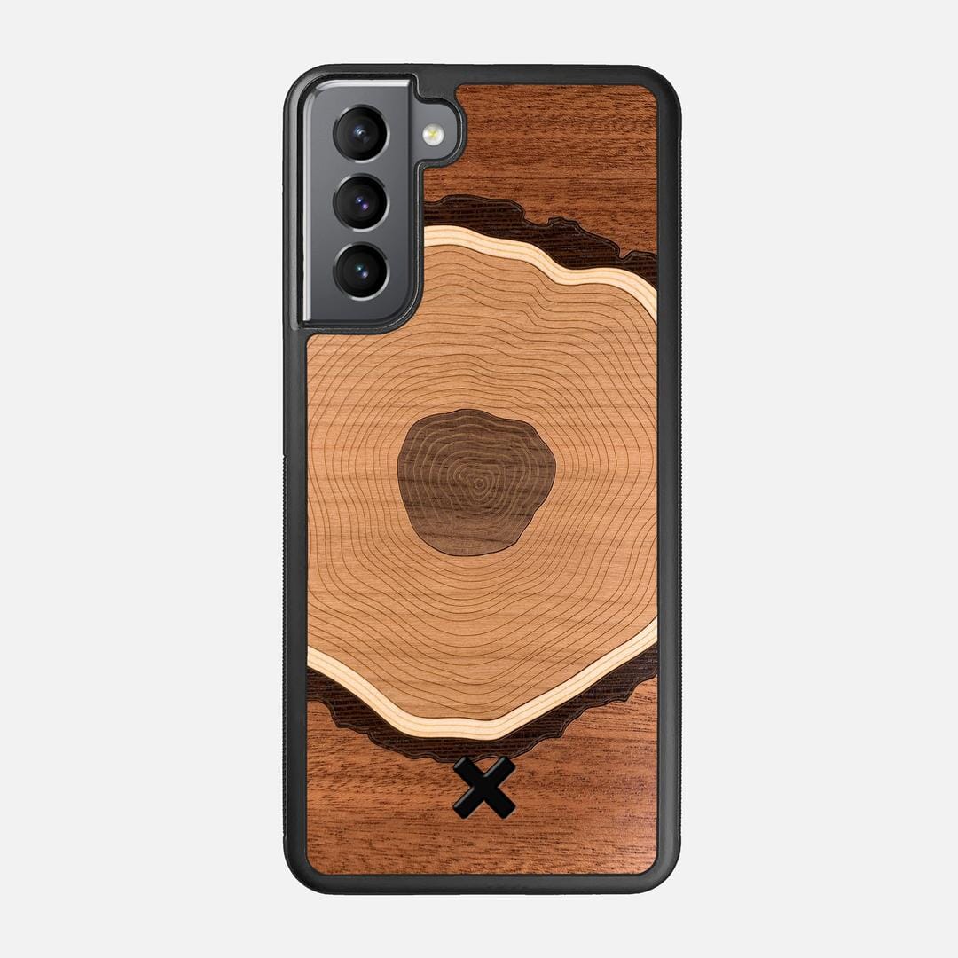 Arbor Case for the Samsung Galaxy S21 featuring a Sapele, Wenge, Maple, Cherry, and Walnut Wood backer with the Keyway X Mark#Phone Model_Galaxy S21