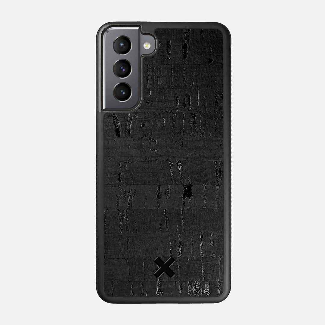Black Cork Case for the Samsung Galaxy S21 featuring a Genuine Cork backer with the Keyway X Mark#Phone Model_Galaxy S21