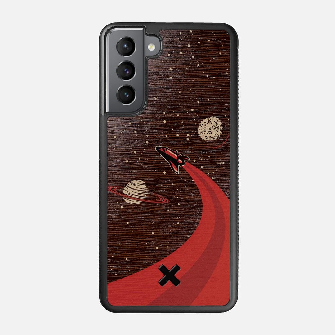 Booster Case for the Samsung Galaxy S21 featuring a UV Printed Wenge Wood backer with the Keyway X Mark#Phone Model_Galaxy S21