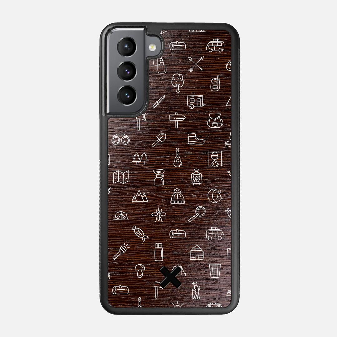 Gear Case for the Samsung Galaxy S21 featuring a UV Printed Wenge Wood backer with the Keyway X Mark#Phone Model_Galaxy S21