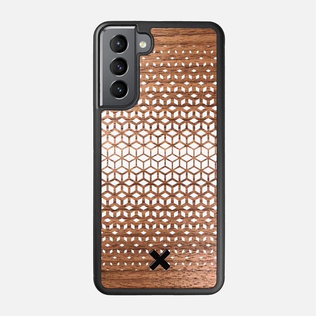 Geo Case for the Samsung Galaxy S21 featuring a UV Printed Walnut Wood backer with the Keyway X Mark#Phone Model_Galaxy S21