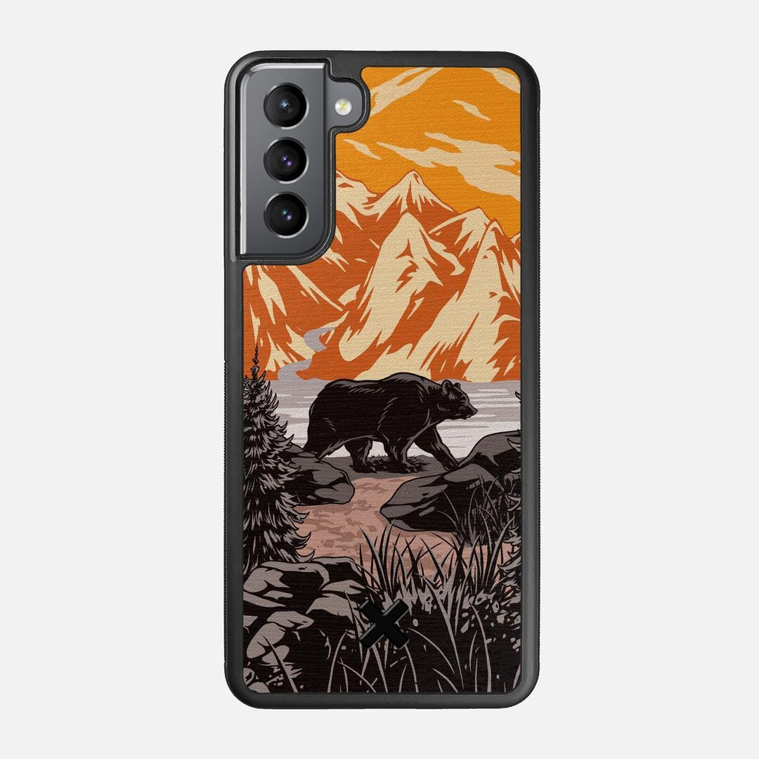 Kodiak Case for the Samsung Galaxy S21 featuring a UV Printed Wenge Wood backer with the Keyway X Mark#Phone Model_Galaxy S21