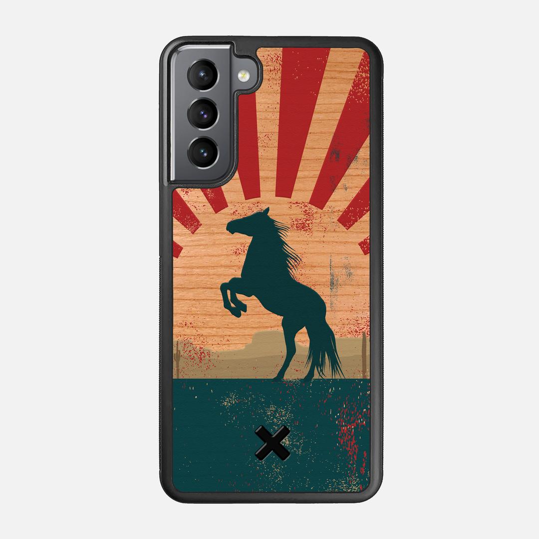 Mustang Case for the Samsung Galaxy S21 featuring a UV Printed Cherry Wood backer with the Keyway X Mark#Phone Model_Galaxy S21