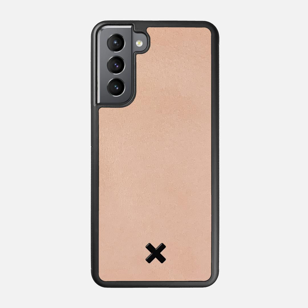Natural Leather Case for the Samsung Galaxy S21 featuring a Genuine Leather backer with the Keyway X Mark#Phone Model_Galaxy S21