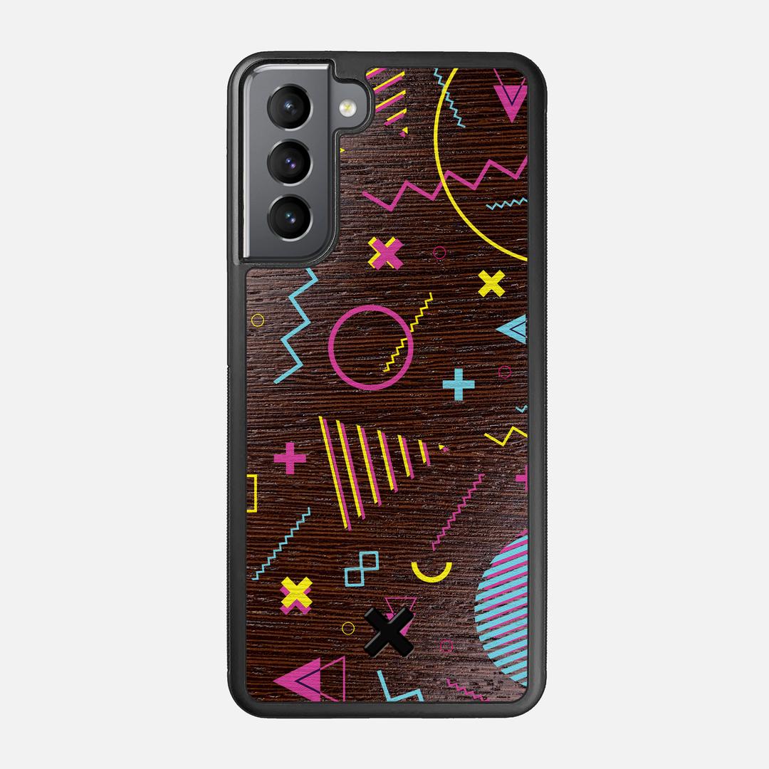 Neon Case for the Samsung Galaxy S21 featuring a UV Printed Wenge Wood backer with the Keyway X Mark#Phone Model_Galaxy S21