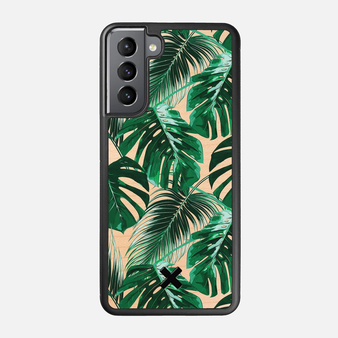 Palm Case for the Samsung Galaxy S21 featuring a UV Printed Maple Wood backer with the Keyway X Mark#Phone Model_Galaxy S21