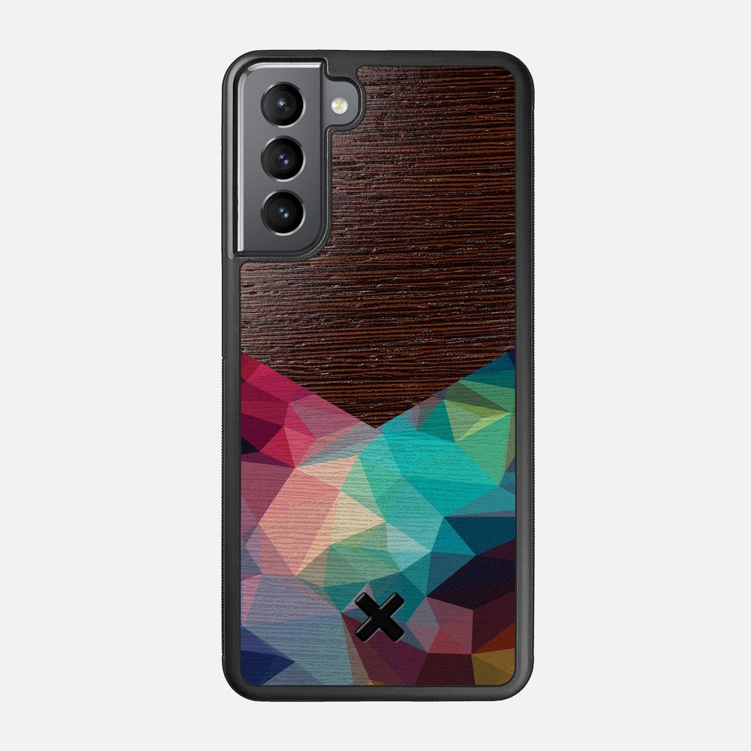 Prism Case for the Samsung Galaxy S21 featuring a UV Printed Wenge Wood backer with the Keyway X Mark#Phone Model_Galaxy S21