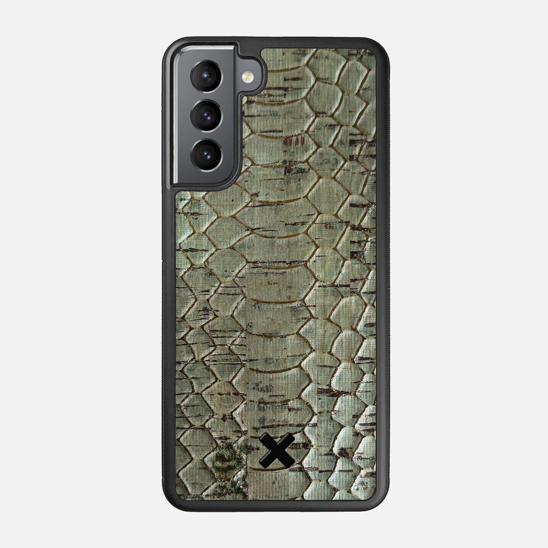 Python Cork Case for the Samsung Galaxy S21 featuring a Genuine Cork backer with the Keyway X Mark#Phone Model_Galaxy S21
