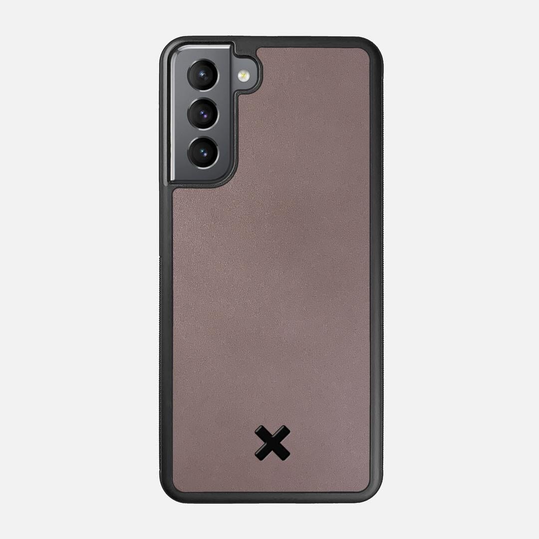Slate Leather Case for the Samsung Galaxy S21 featuring a Genuine Leather backer with the Keyway X Mark#Phone Model_Galaxy S21