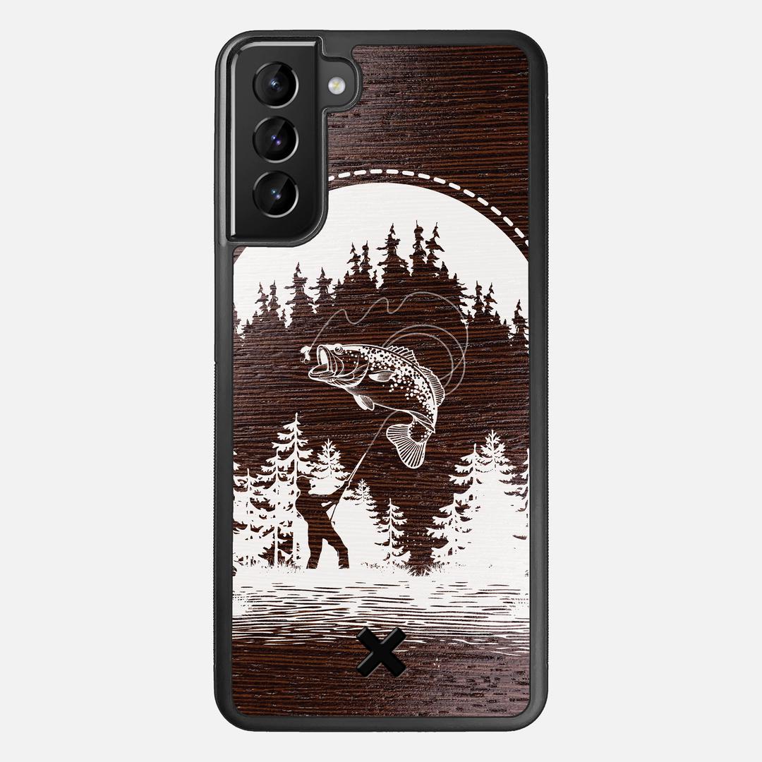 Angler Case for the Samsung Galaxy S21 Plus featuring a UV Print and Wenge Wood backer with the Keyway X Mark#Phone Model_Galaxy S21 Plus