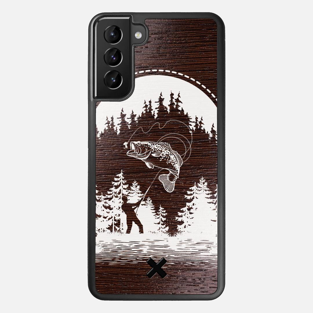 Angler Case for the Samsung Galaxy S21 Plus featuring a UV Print and Wenge Wood backer with the Keyway X Mark#Phone Model_Galaxy S21 Plus