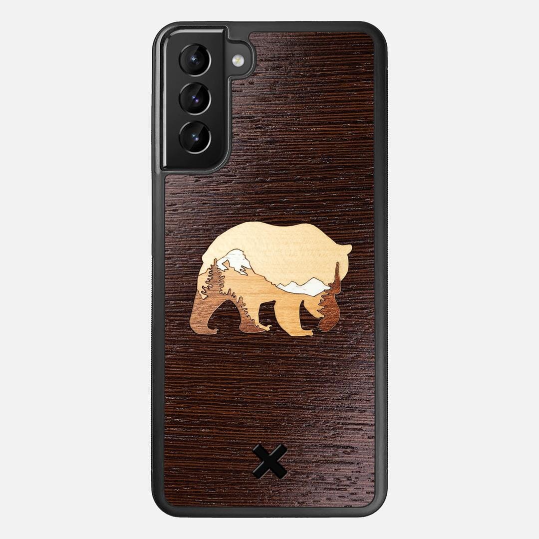Bear Mountain Case for the Samsung Galaxy S21 Plus featuring a Wenge, Maple, Cherry, and Sapele Wood backer with the Keyway X Mark#Phone Model_Galaxy S21 Plus