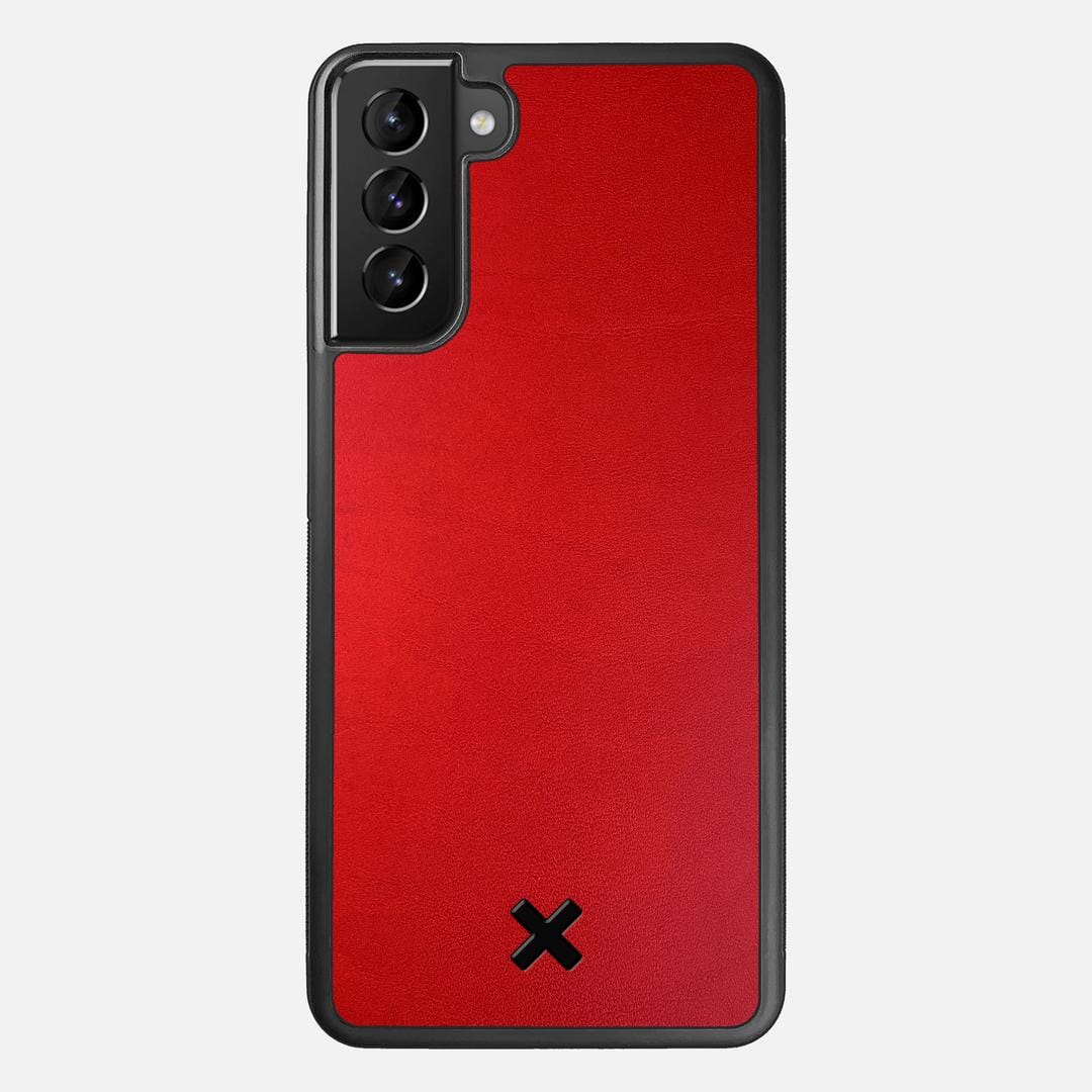 Crimson Leather Case for the Samsung Galaxy S21 Plus featuring a Genuine Leather backer with the Keyway X Mark#Phone Model_Galaxy S21 Plus