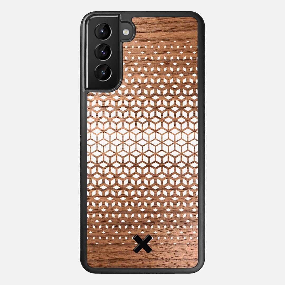 Geo Case for the Samsung Galaxy S21 Plus featuring a UV Printed Walnut Wood backer with the Keyway X Mark#Phone Model_Galaxy S21 Plus