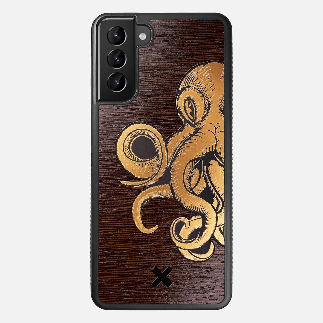 Kraken 2 Case for the Samsung Galaxy S21 Plus featuring an Engraved Gold and Wenge Wood backer with the Keyway X Mark#Phone Model_Galaxy S21 Plus
