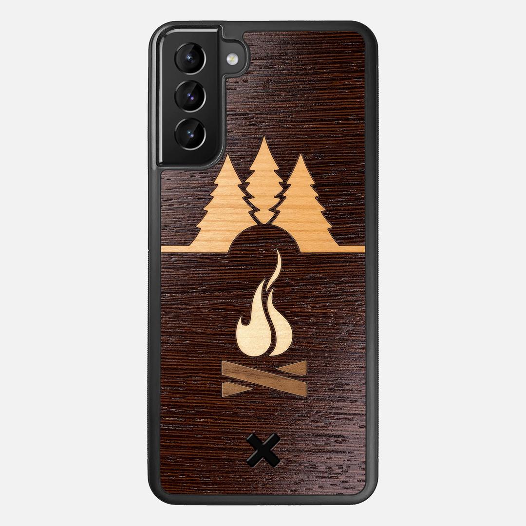 Nomad Case for the Samsung Galaxy S21 Plus featuring a Wenge, Cherry, Maple, and Walnut Wood backer with the Keyway X Mark#Phone Model_Galaxy S21 Plus