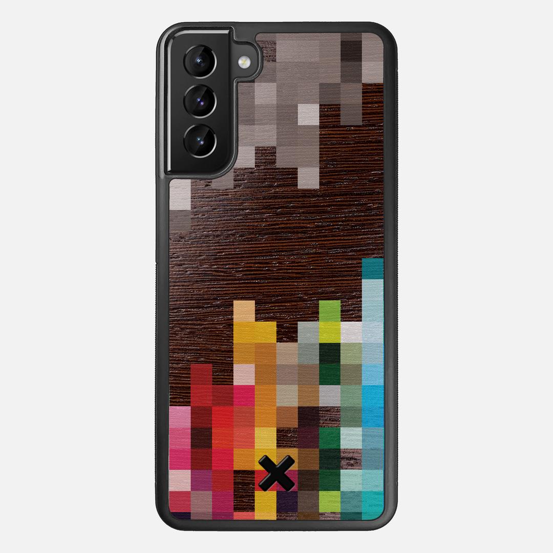 Pixelation Case for the Samsung Galaxy S21 Plus featuring a UV Printed Wenge Wood backer with the Keyway X Mark#Phone Model_Galaxy S21 Plus
