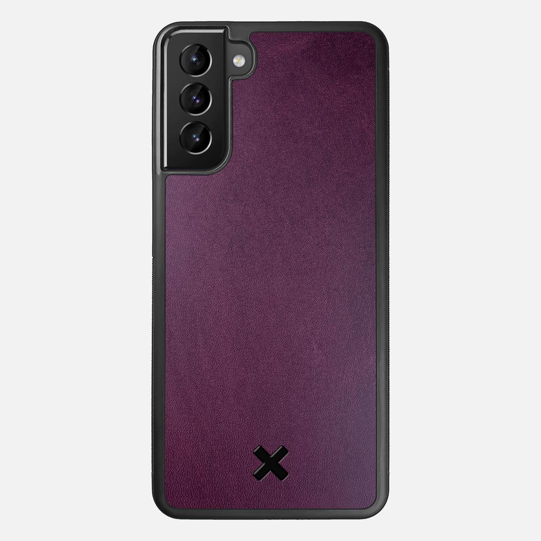 Plum Leather Case for the Samsung Galaxy S21 Plus featuring a Genuine Leather backer with the Keyway X Mark#Phone Model_Galaxy S21 Plus