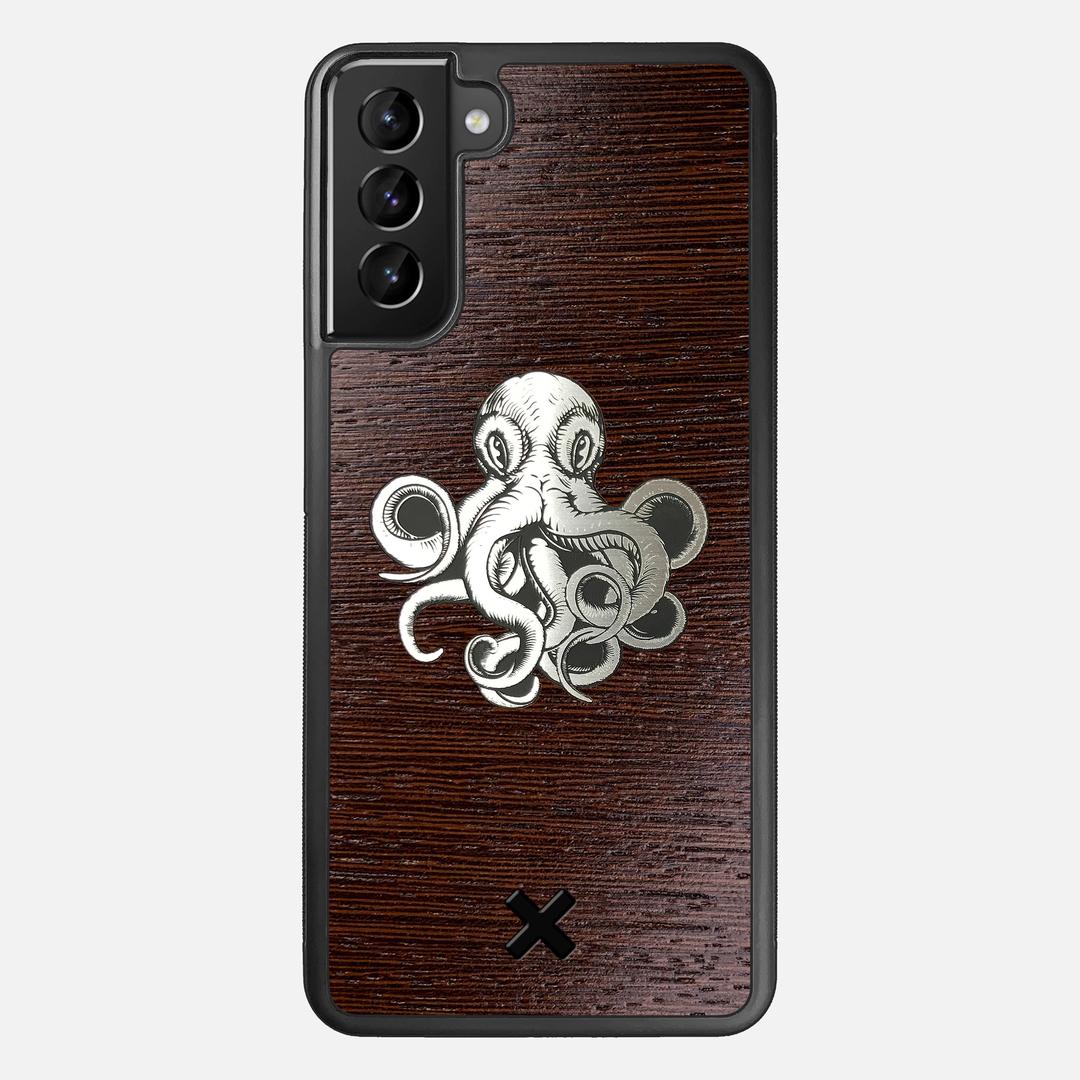 Prize Kraken Case for the Samsung Galaxy S21 Plus featuring an Engraved Silver and Wenge Wood backer with the Keyway X Mark#Phone Model_Galaxy S21 Plus