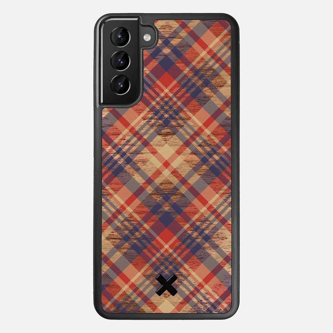 Tartan Case for the Samsung Galaxy S21 Plus featuring a UV Printed Walnut Wood backer with the Keyway X Mark#Phone Model_Galaxy S21 Plus