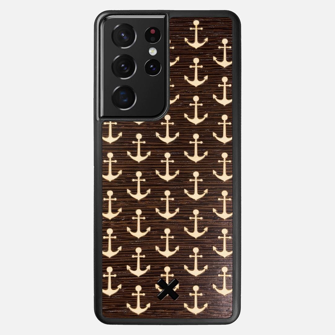 Anchor Case for the Samsung Galaxy S21 Ultra featuring a Maple and Wenge Wood backer with the Keyway X Mark#Phone Model_Galaxy S21 Ultra