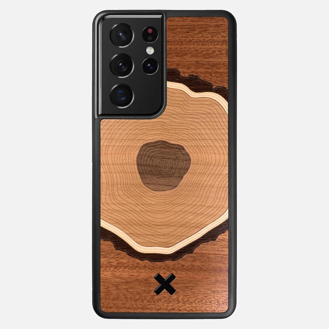 Arbor Case for the Samsung Galaxy S21 Ultra featuring a Sapele, Wenge, Maple, Cherry, and Walnut Wood backer with the Keyway X Mark#Phone Model_Galaxy S21 Ultra