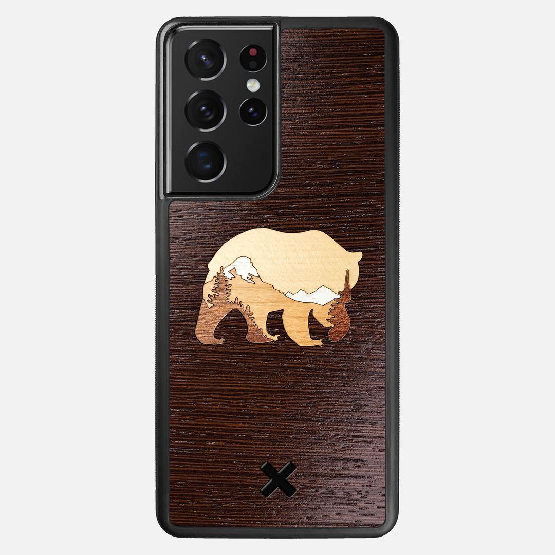 Bear Mountain Case for the Samsung Galaxy S21 Ultra featuring a Wenge, Maple, Cherry, and Sapele Wood backer with the Keyway X Mark#Phone Model_Galaxy S21 Ultra